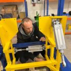 Craig completing assembly in the workshop on a bespoke machine