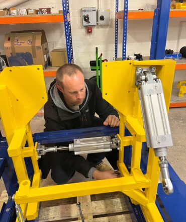 Craig completing assembly in the workshop on a bespoke machine
